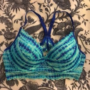 VS PINK Racerback Bralette (Blue Tie-dye)